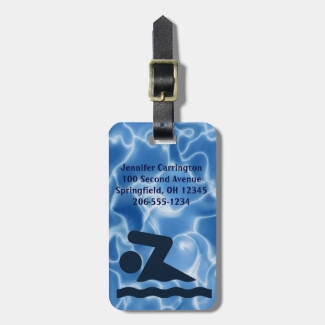Swimming Design Luggage Tags