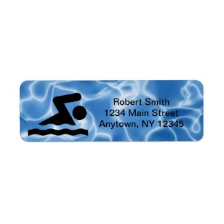 Swimming Design Return Address Labels