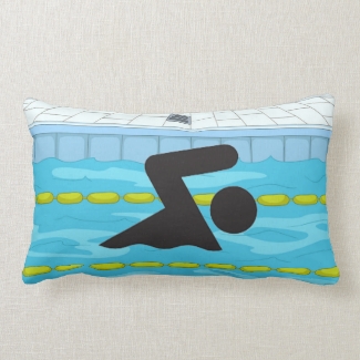 Swimming Design Throw Pillow