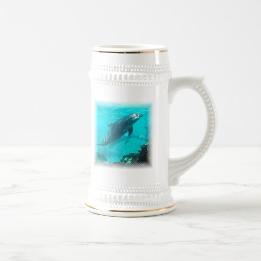 Swimming Dolphin Beer Stein Mug