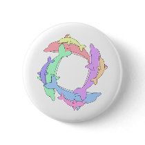 Swimming Dolphins And Babies Buttons