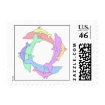 Swimming Dolphins And Babies Stamps