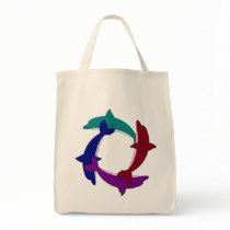 Swimming Dolphins Canvas Bags