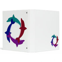 Swimming Dolphins 3 Ring Binder