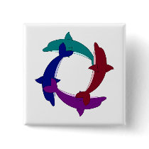 Swimming Dolphins Buttons