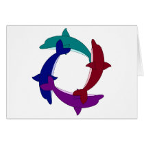 Swimming Dolphins Card