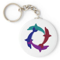 Swimming Dolphins Keychains