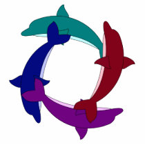Swimming Dolphins photo sculptures