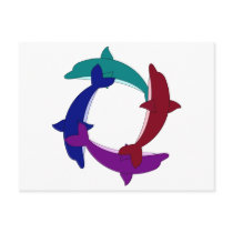 Swimming Dolphins Postcard