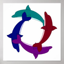 Swimming Dolphins Posters