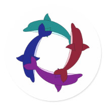 Swimming Dolphins Sticker