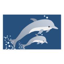 Swimming Dolphins Rectangular Sticker