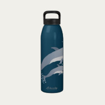 Swimming Dolphins water bottles