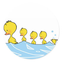 Swimming duck family stickers