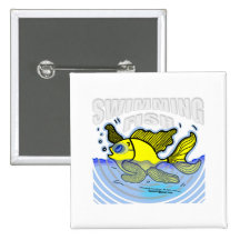 Swimming Fish Pinback Button
