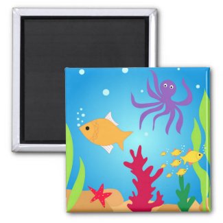Swimming fishes magnet