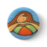 Swimming Girl Pinback Buttons