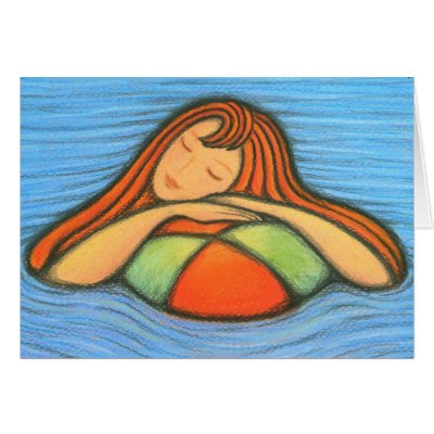 Swimming Girl Card by VioDeSign