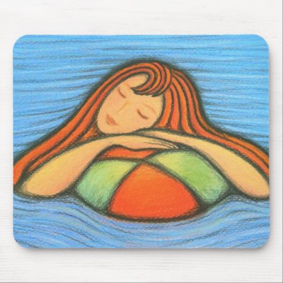 Swimming Girl Mouse Pad by VioDeSign