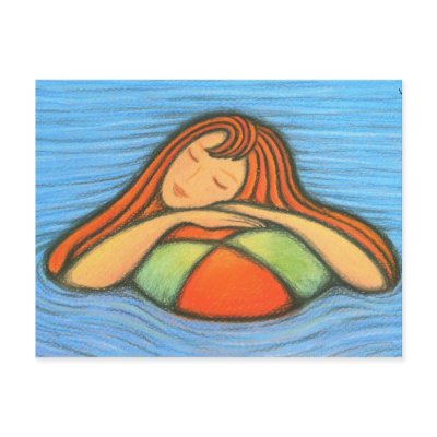 Swimming Girl Post Cards by VioDeSign