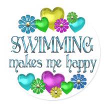Swimming Happiness Sticker