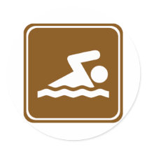 Swimming Highway Sign stickers by wesleyowns Swimming Highway Sign stickers