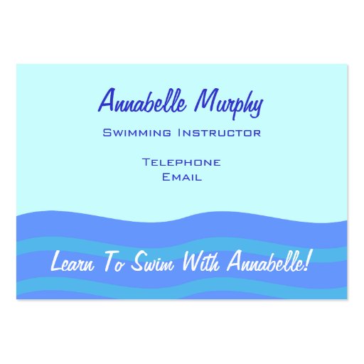 Swimming Instructor/Coach Business Card Template (back side)