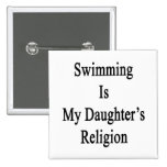Swimming Is My Daughter's Religion Button