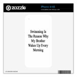 Swimming Is The Reason Why My Brother Wakes Up Eve Skin For The iPhone 4