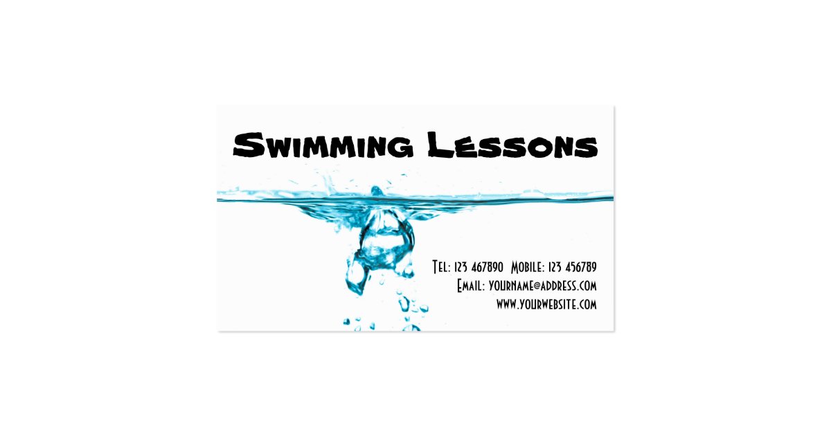 Swimming Lessons Business Card | Zazzle