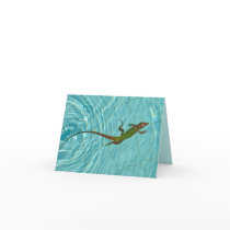 Swimming Lizard blank card - higher res.