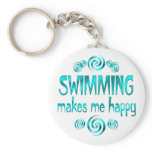 Swimming Makes Me Happy Keychain