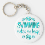 Swimming Makes Me Happy Keychain
