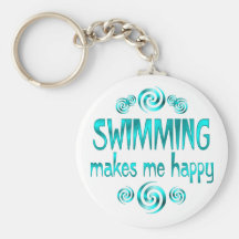 Swimming Makes Me Happy Keychain