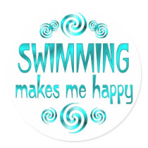 Swimming Makes Me Happy Sticker