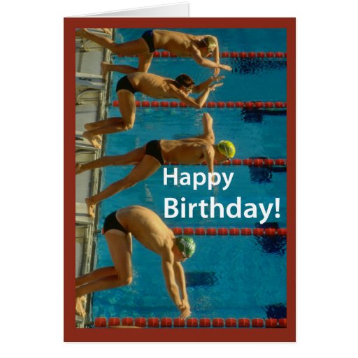 Swimming Men's Birthday Greeting Card Zazzle