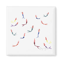 Swimming Mermaids Magnet