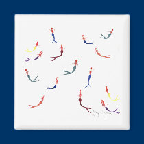 Swimming Mermaids Magnet