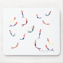 Swimming Mermaids Mousepad by ginyhogan Swimming Mermaids Mousepad