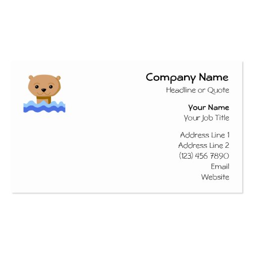 Swimming Otter. Business Cards