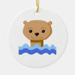 Swimming Otter. Christmas Tree Ornament