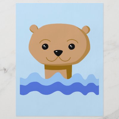 Cartoon Otter Swimming