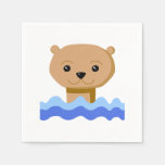 Swimming Otter. Paper Napkins