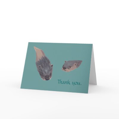 Swimming Otters Thank you Cards