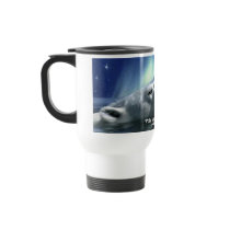 SWIMMING POLAR BEAR Drinking Mug, Travel Mug