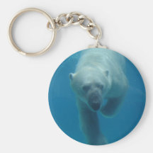 Swimming Polar Bear  Keychain