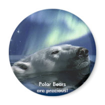 SWIMMING POLAR BEAR FRIDGE MAGNETS