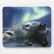 SWIMMING POLAR BEAR MOUSE PADS