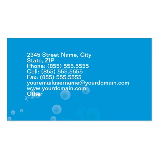 Swimming Pool Business Business Card (back side)