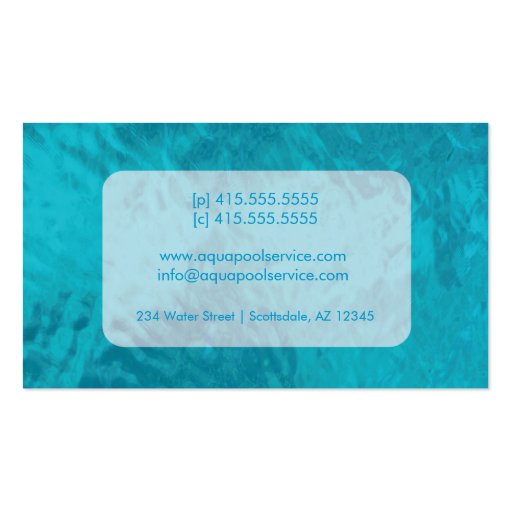 Swimming Pool Business Card (back side)